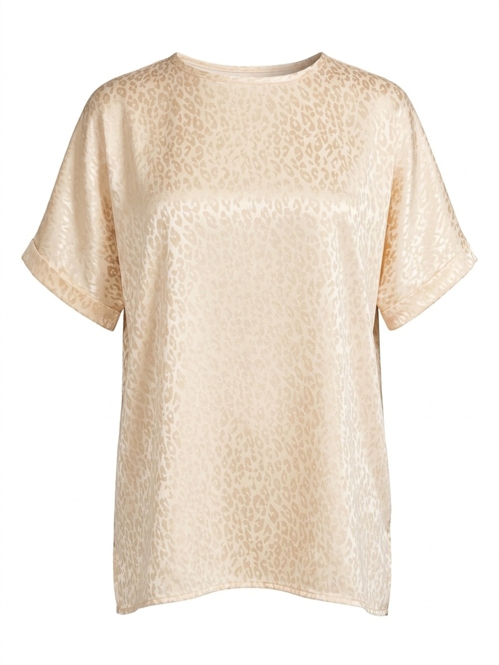 NWT Now N Forever Leopard Print Top Womens Medium Short Sleeve High Low Boutique